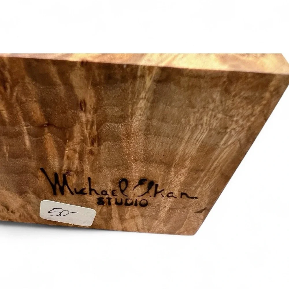 Vintage Michael Elkan Studio Crafted Burl Wood Lidded 5.75